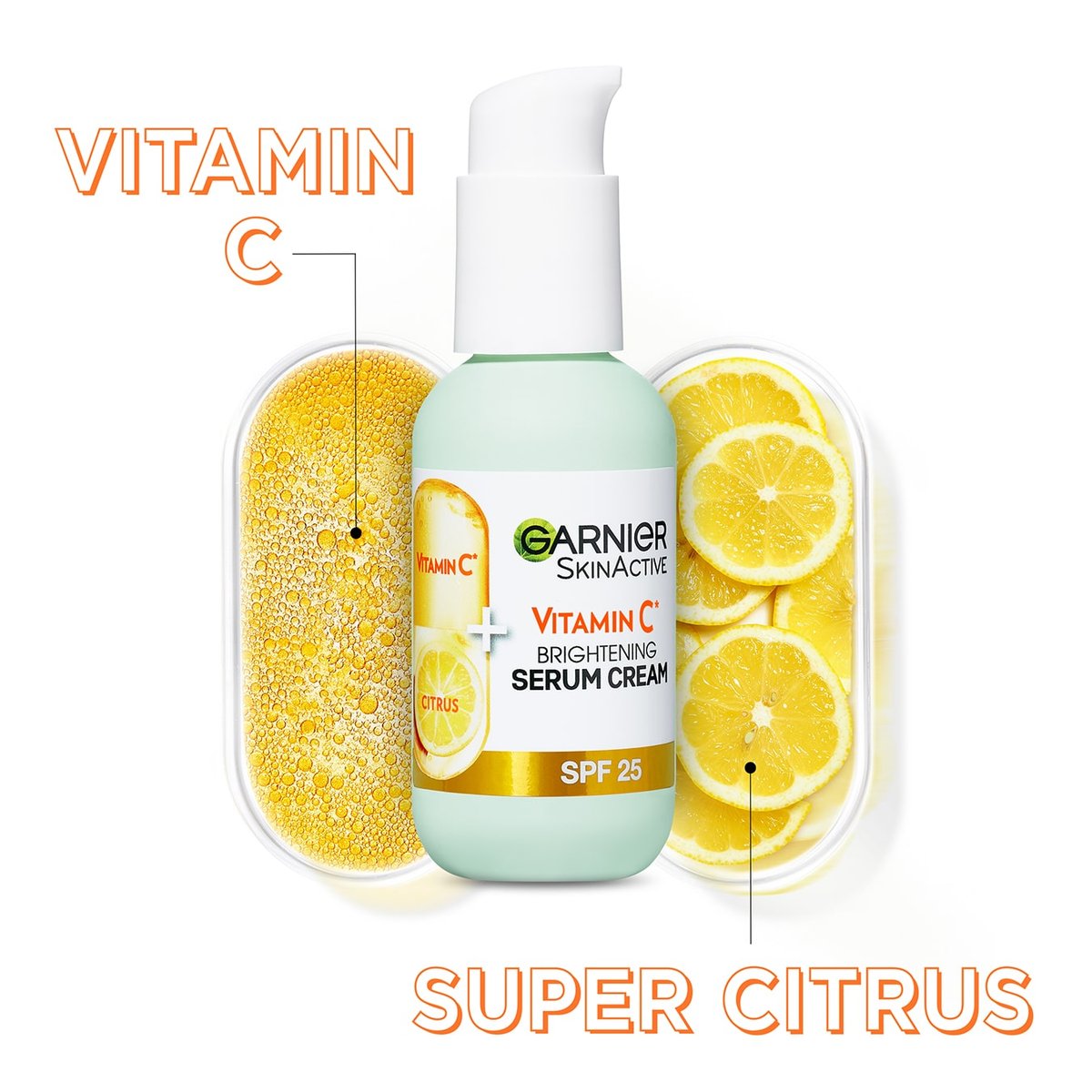 Garnier Skinactive Vitamin C Brightening Serum Cream With SPF 25 Ingredients 