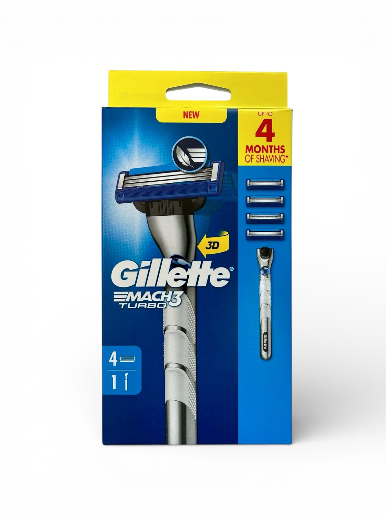 Gillette Mach3 Turbo men’s razor with 4 blades set