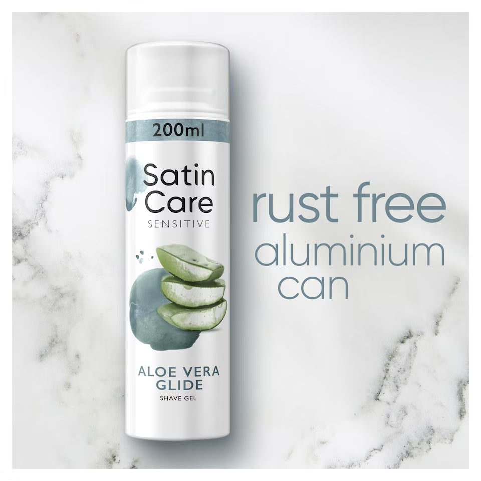 Gillette Venus Satin Care Sensitive Aloe Vera Shave Gel 200ml Can 