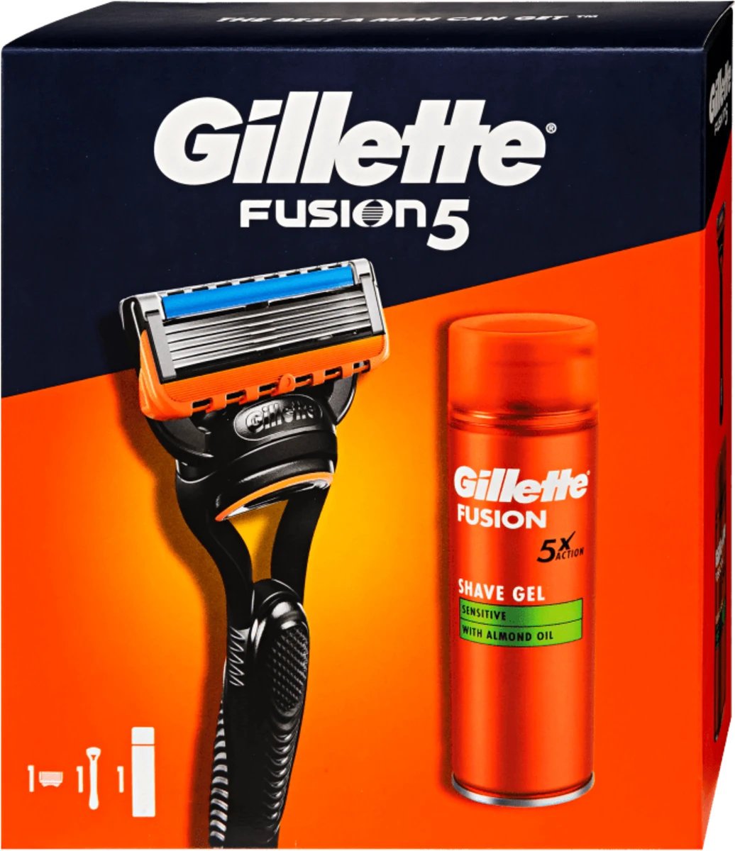 Gillette Fusion5 Razor & Shaving Gel Gift Set - Sensitive