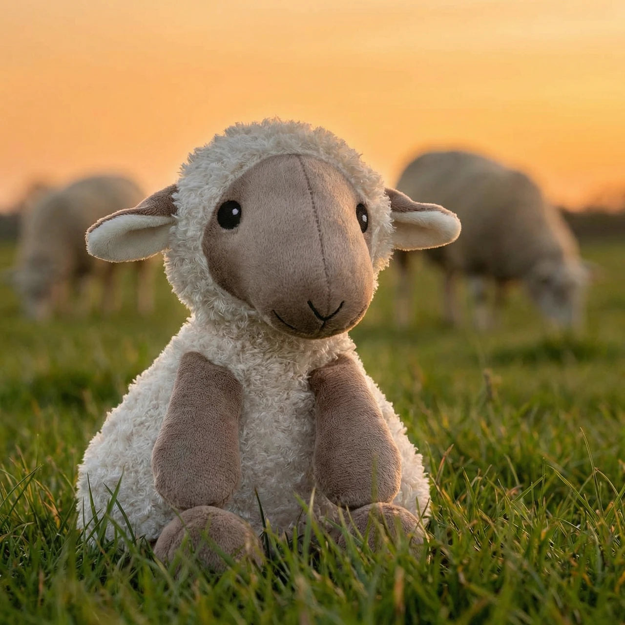 Gosh Sheep plush toy in countryside field nursery baby gift