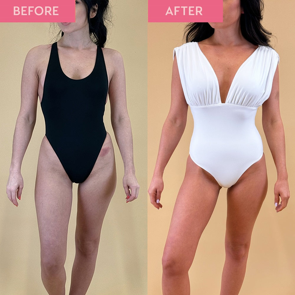 He-Shi Gold Tanning Milk before and after tanning results