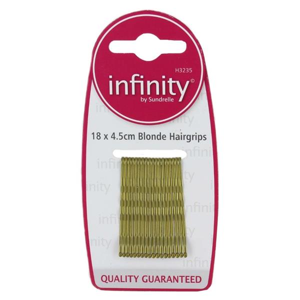 Infinity blonde hair grips 4.5cm 18 pack for fair hair
