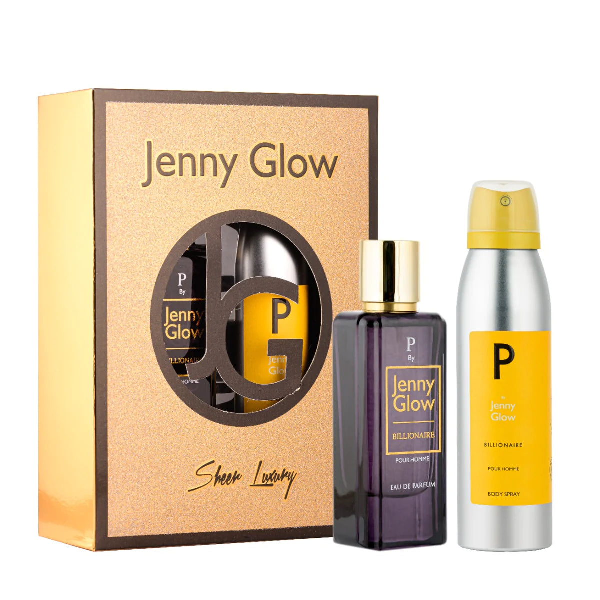 Jenny Glow Billionaire Perfume & Body Spray Set For Men 