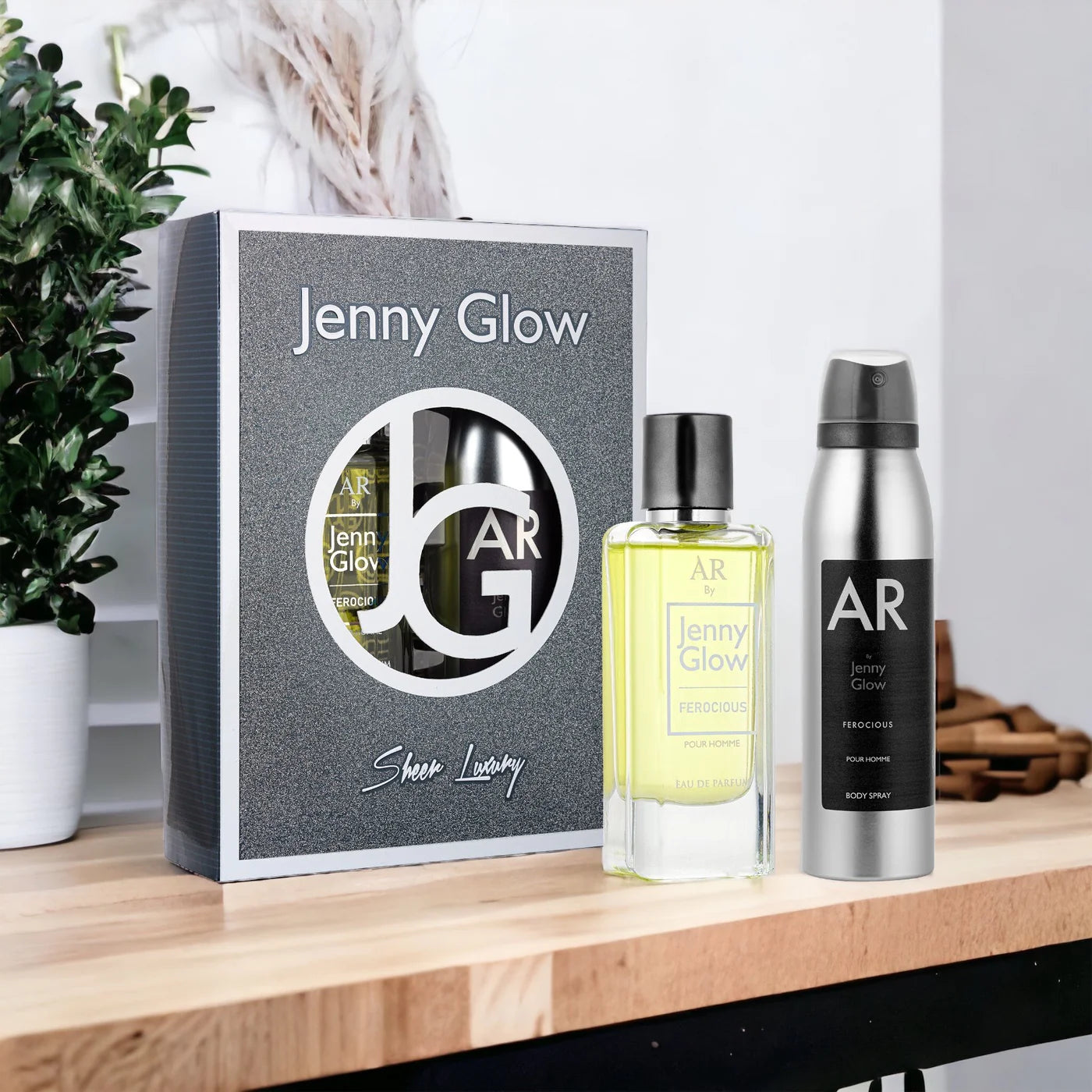 Jenny Glow Ferocious Perfume & Body Spray Set For Men