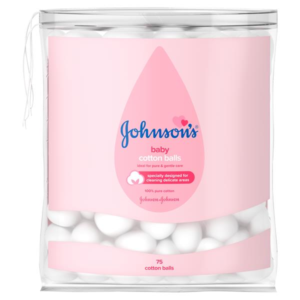 Johnson's Baby Pure Cotton Balls - 75 Pk