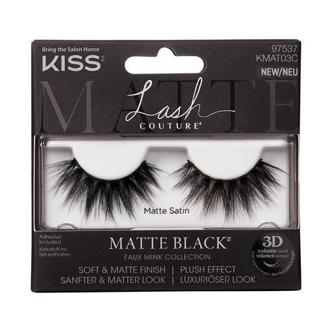 Kiss Lash Couture 3D Lashes - Matte Satin Black 3c