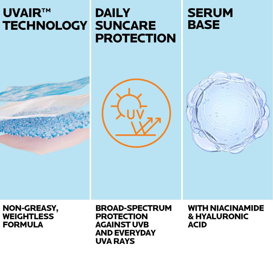 Daily facial SPF50+ with hyaluronic acid and niacinamide for hydrated skin