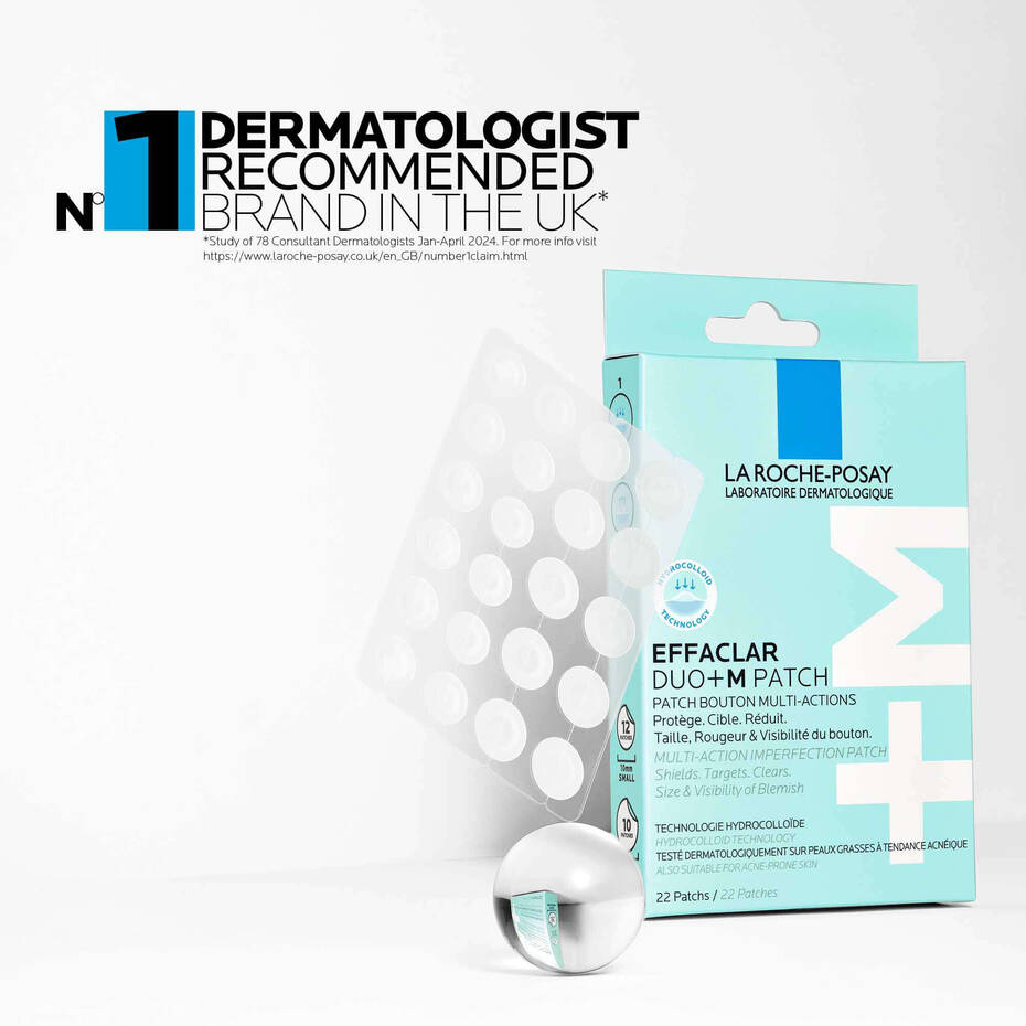 Close-up of Effaclar hydrocolloid spot patch for blemish absorption