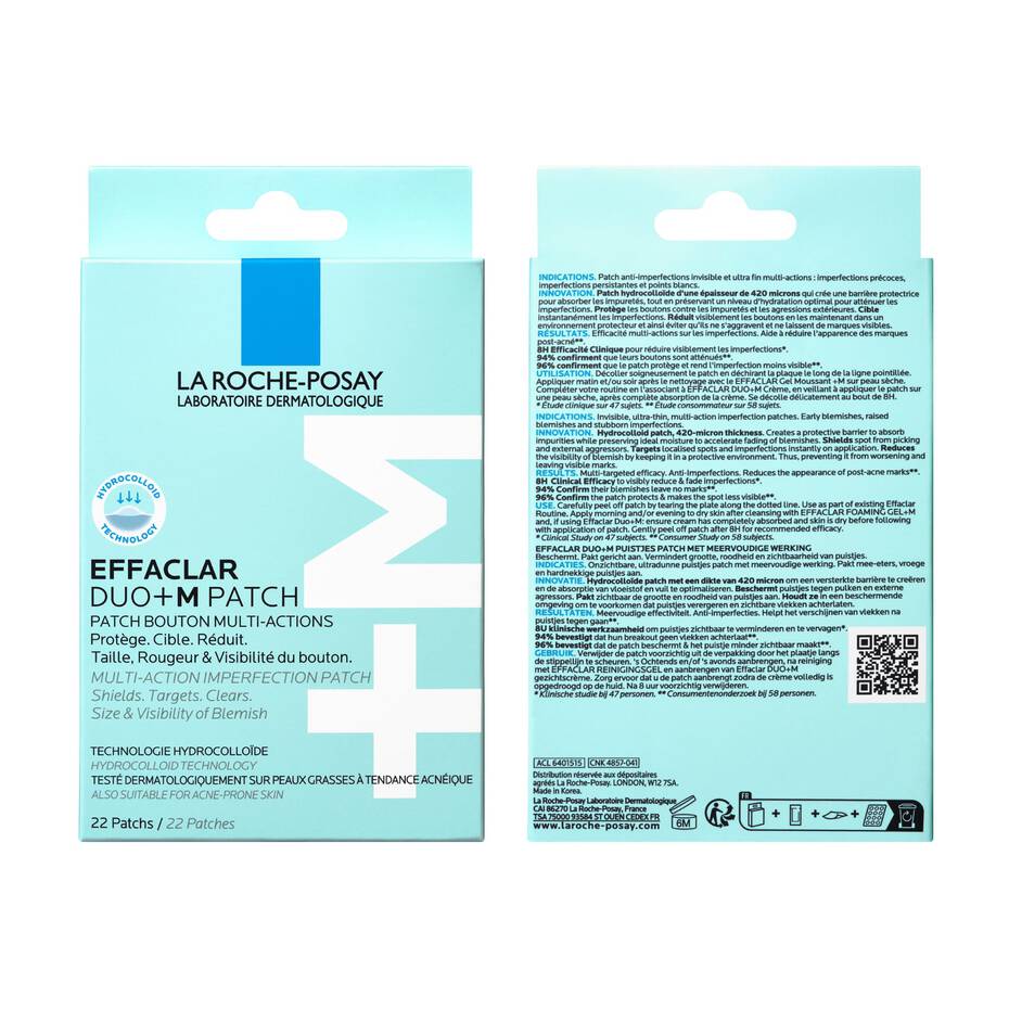 Effaclar Spot Patch back label and ingredient list