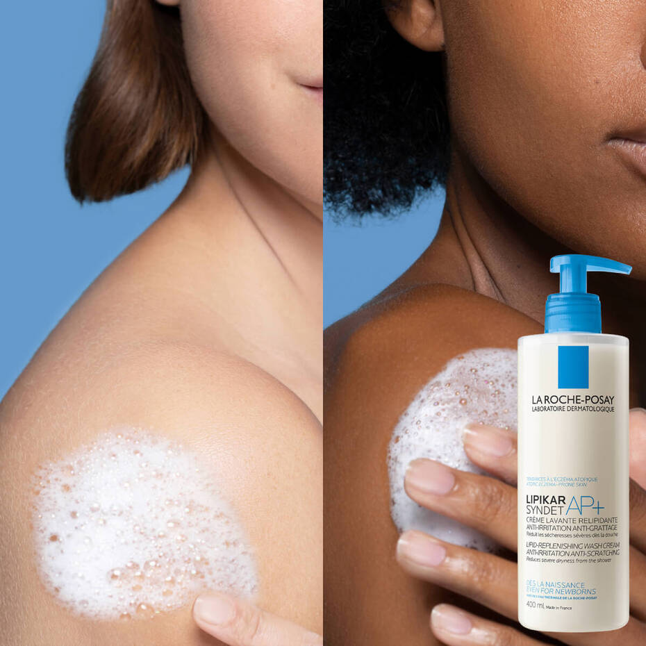La Roche-Posay Lipikar wash used on baby’s sensitive skin – safe from birth