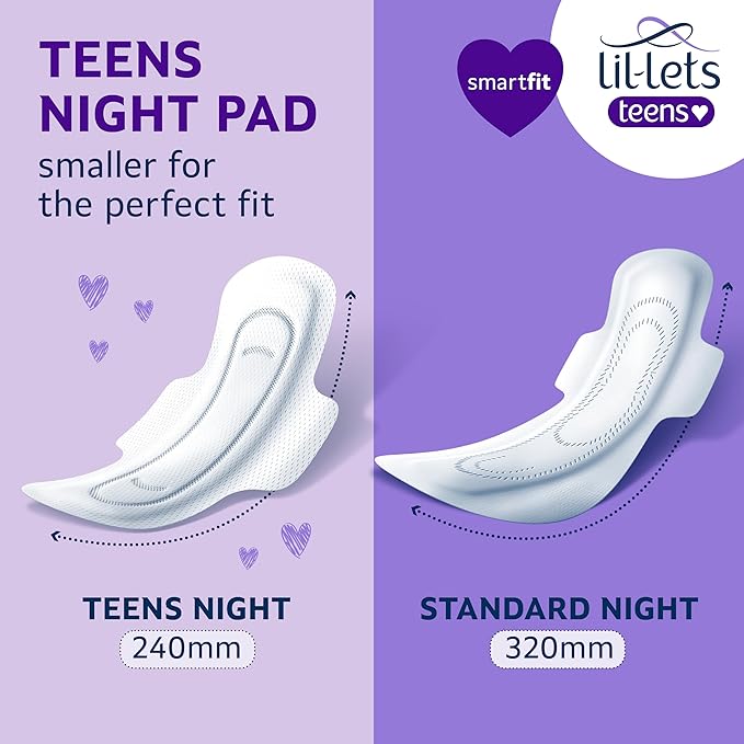 Lil-Lets long night teen sanitary pads with wings