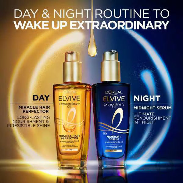 L'Oreal Elvive Extraordinary Oil Midnight Hair Serum  Day and ngiht