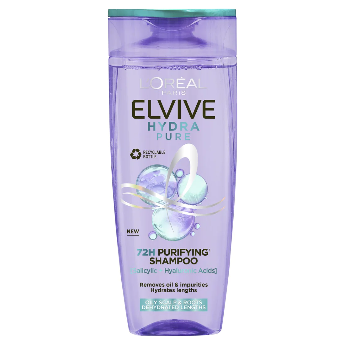 L’Oréal Elvive Hydra Pure Purifying Shampoo for Oily Scalp & Dehydrated Hair - 400ml