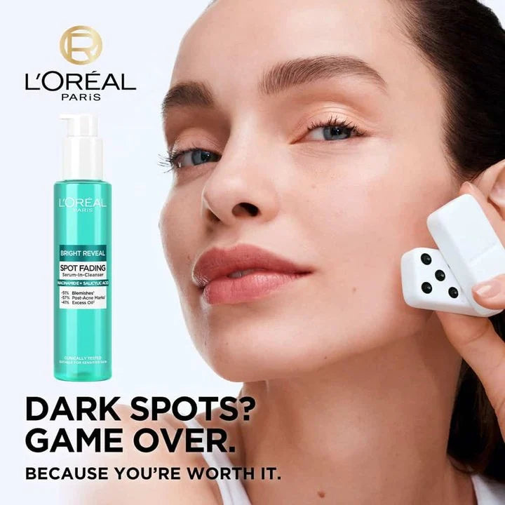 L'Oreal Bright Reveal Advanced Spot Fading Serum In Cleanser For Dark Spots