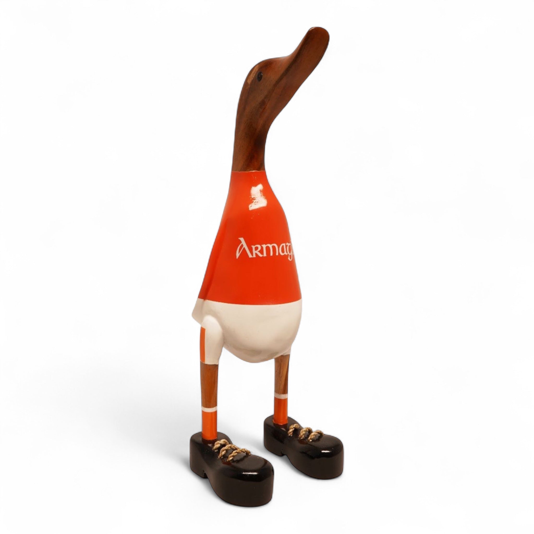 Lucky Ducks Armagh supporter duck in orange and white – 35c