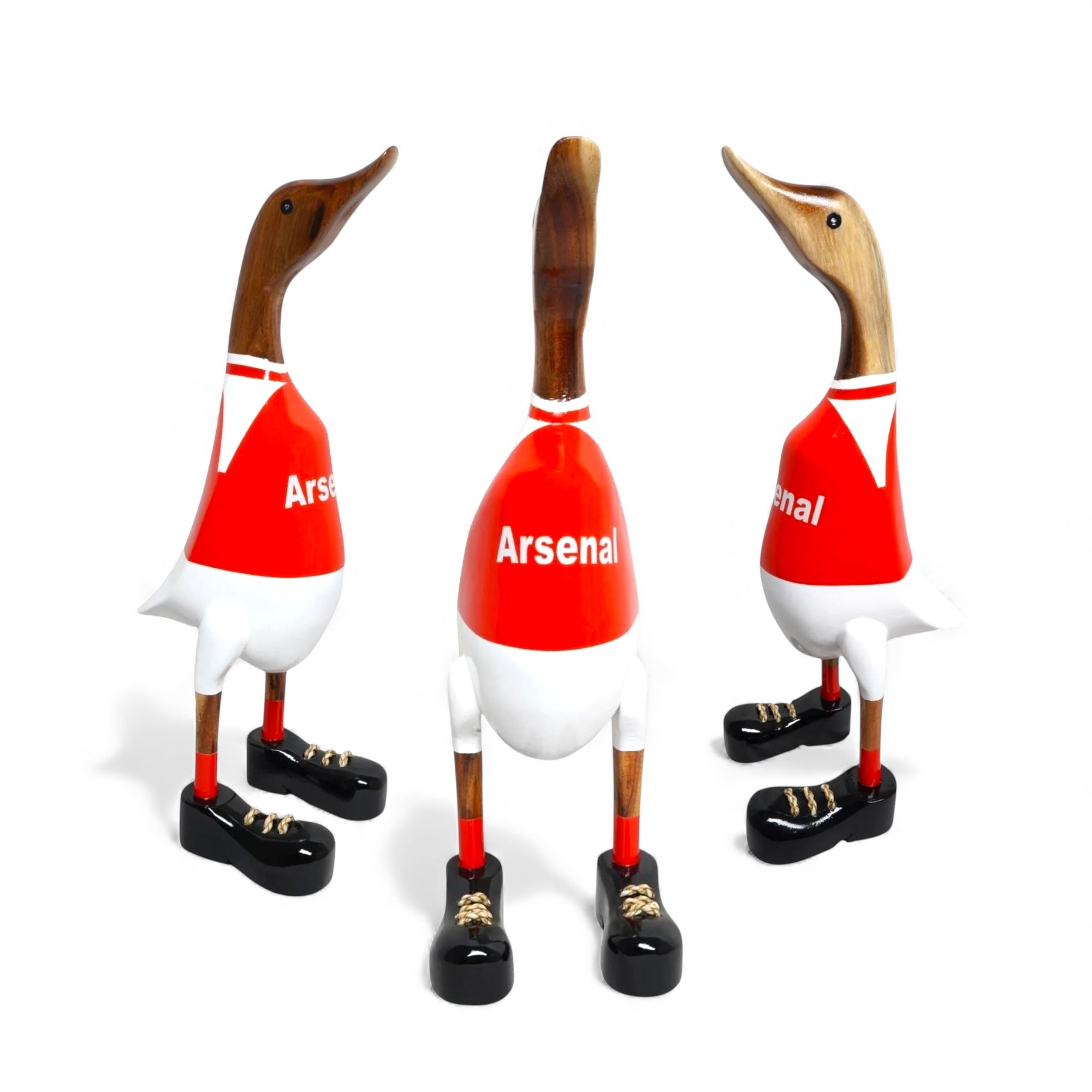 freestanding bamboo root arsenal supporter duck for home or office