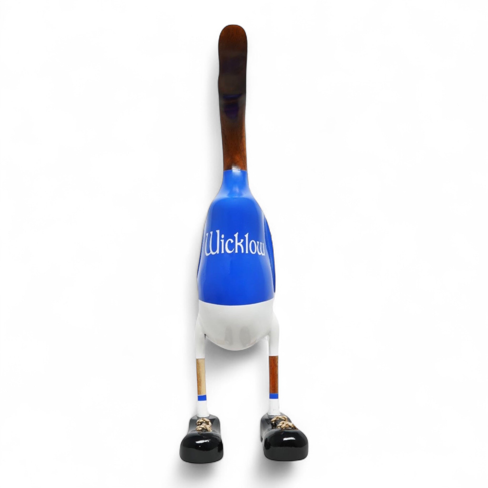 Handmade bamboo duck GAA blue jersey fan gift for Wicklow supporters