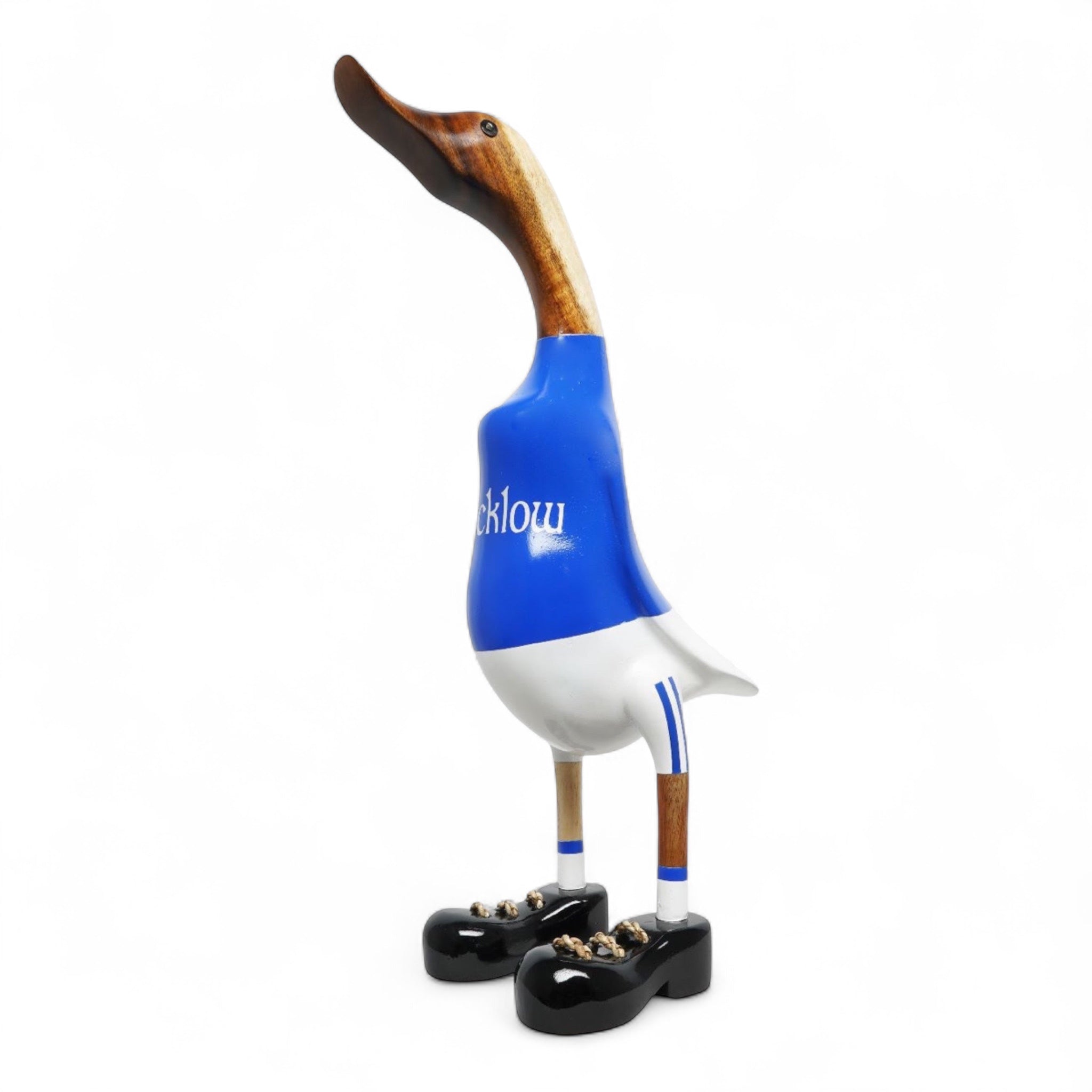 Lucky Ducks Wicklow supporter duck in blue and white jersey