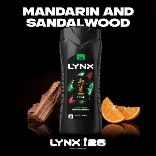 Lynx Africa 3-in-1 shower gel with mandarin and sandalwood fragrance