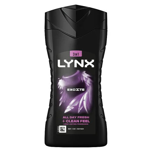 Ballybrack Medical Hall Lynx Excite 3-in-1 Shower Gel wash 500ml bottle