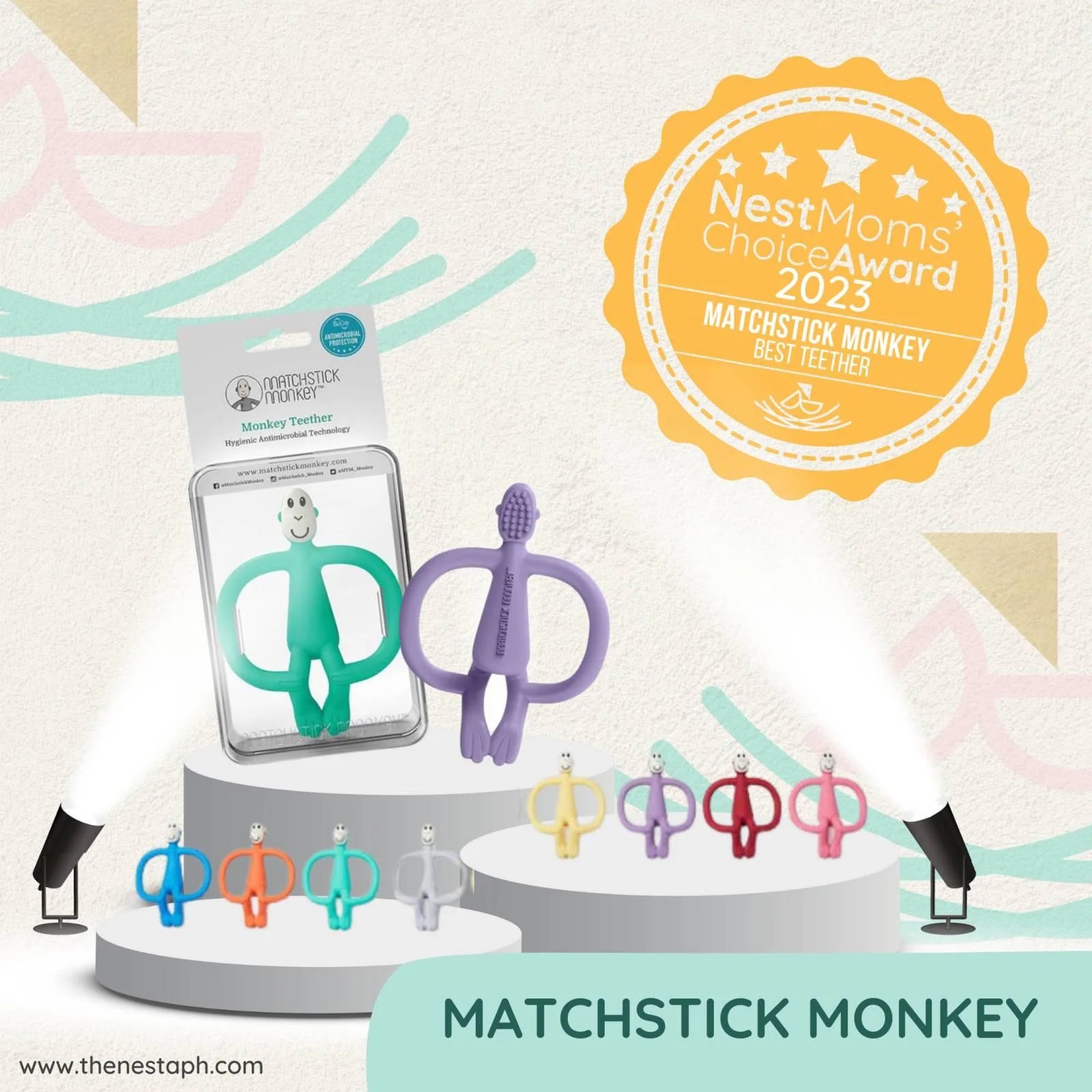 Matchstick Monkey ergonomic baby teethers all colours 
