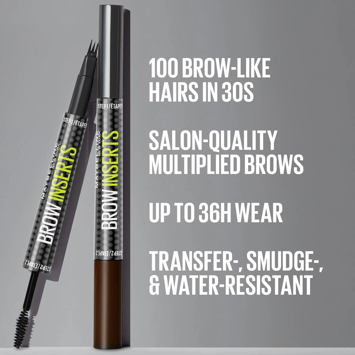 Maybelline Brow Inserts 36-hour wear brow pen and fibre gel benefits