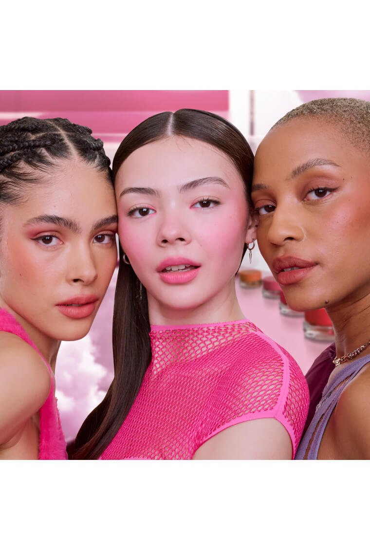 Maybelline Cloudtopia blush mousse on different skin tones