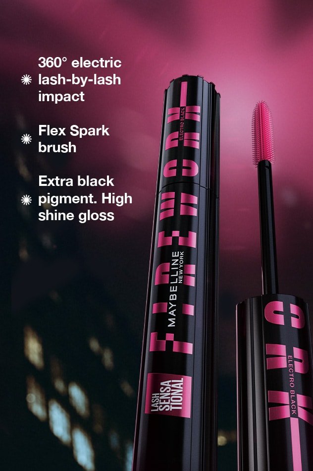 Electric Black mascara for bold, flared lashes by Maybelline