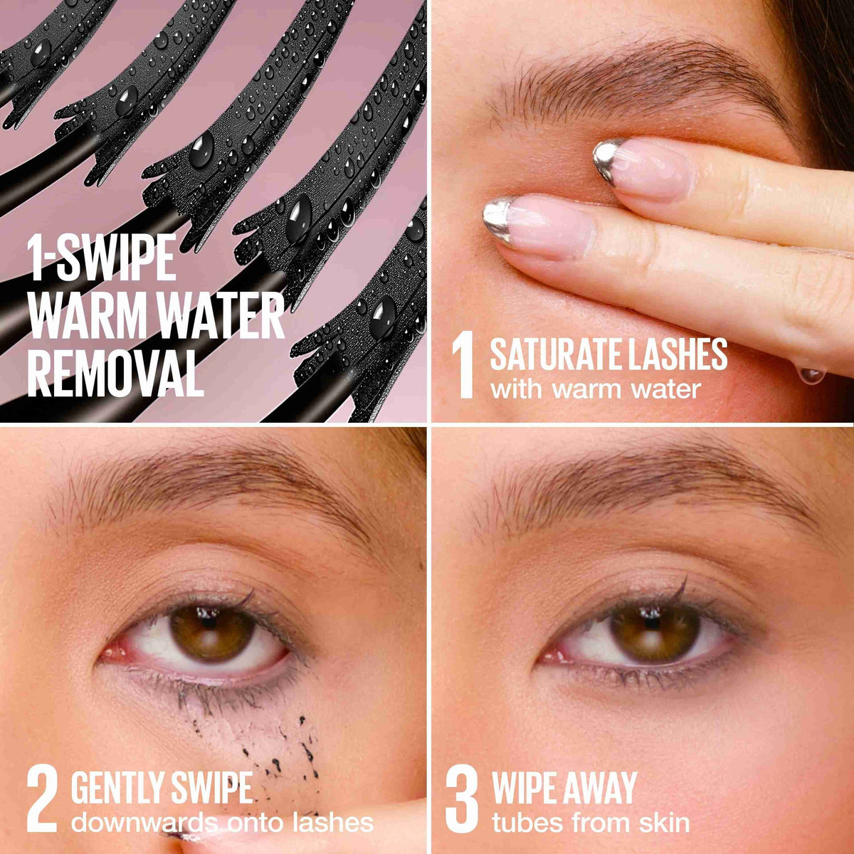 Maybelline Lash Sensational Sky Tubes warm water removal steps
