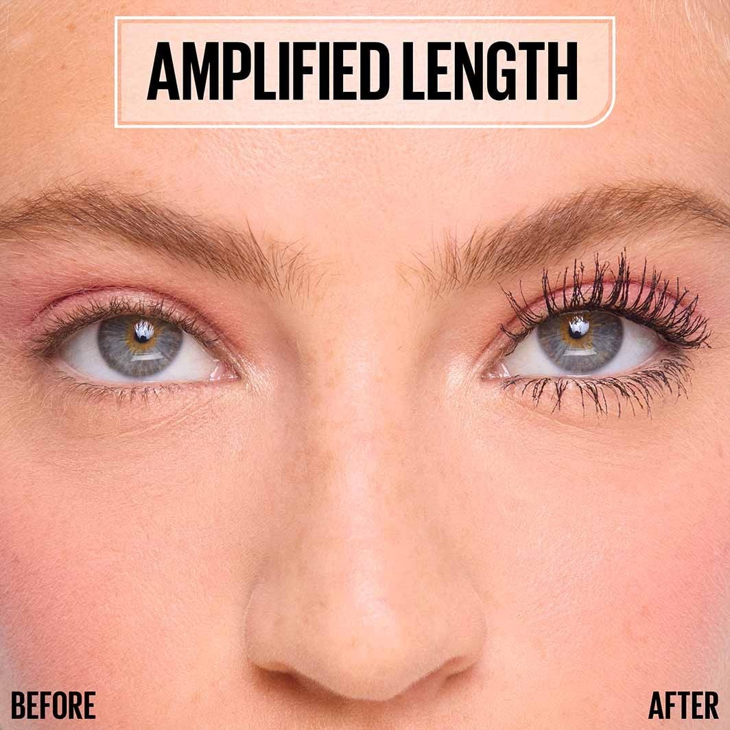 Maybelline Sky Tubes tubing mascara amplified lash length before and after