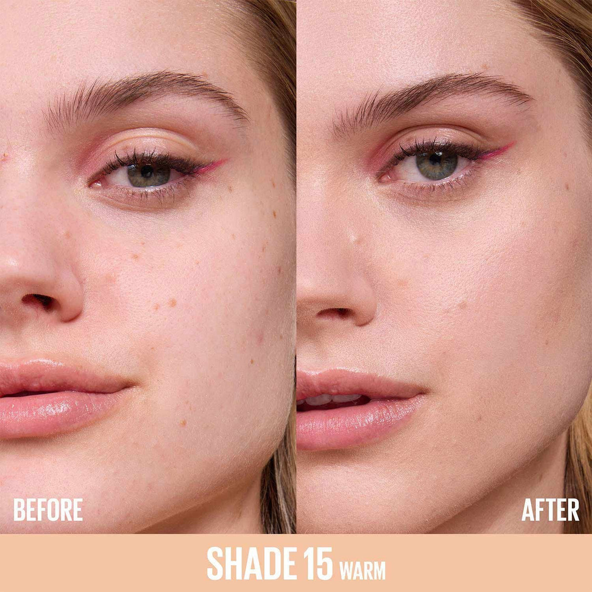 Maybelline Lifter Concealer 15 Warm before and after coverage
