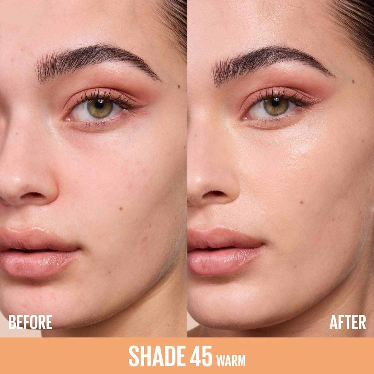 Maybelline Lifter Concealer 45 Warm before and after coverage