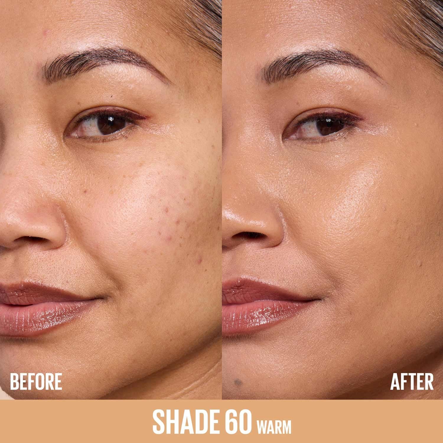 Maybelline Lifter Concealer Shade 60 Warm before and after coverage
