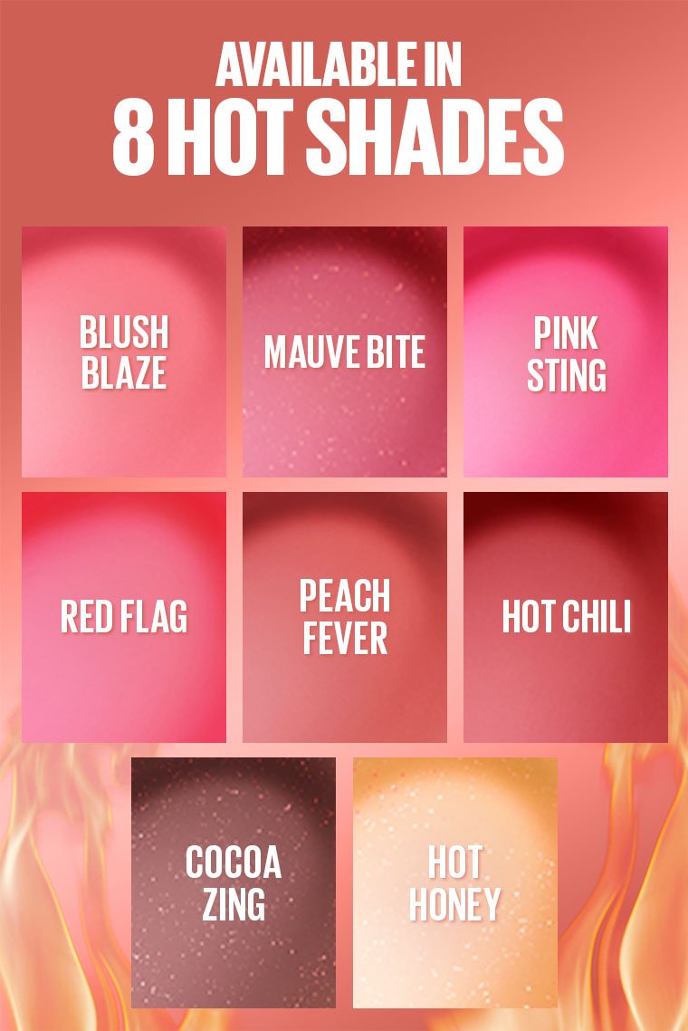 Shade chart for Maybelline Lifter Plump Lip Gloss – 8 colour options
