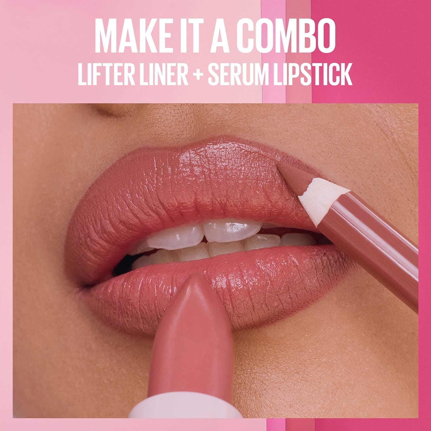 Maybelline Maybe It’s Serum Lipstick with Lifter Liner lip combination