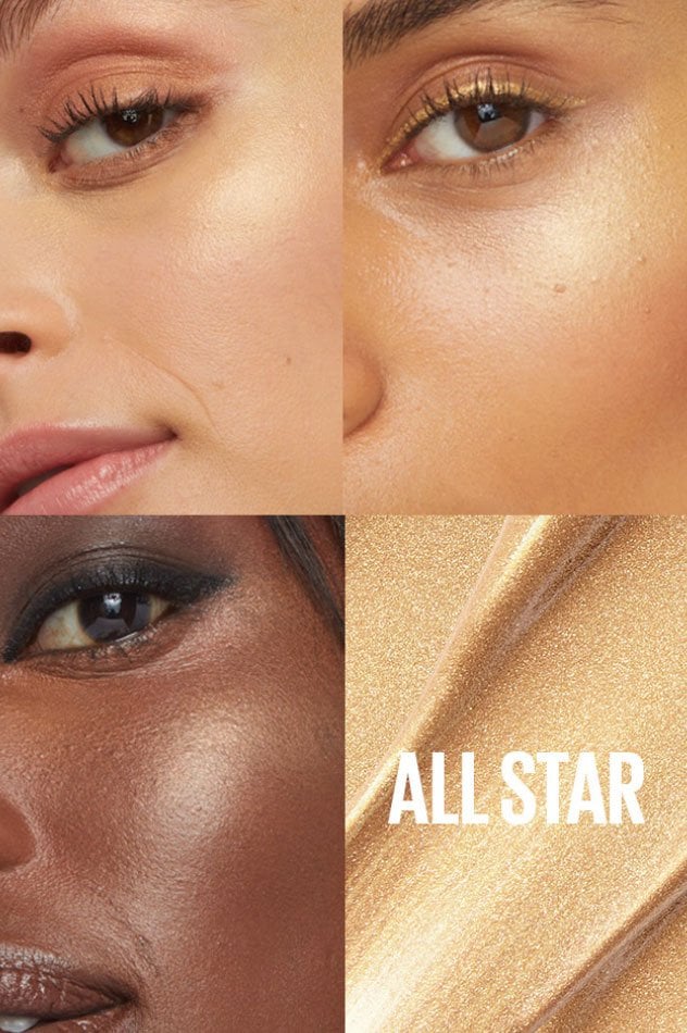 Maybelline Sun Kisser Highlighter All Star on diverse skin tones