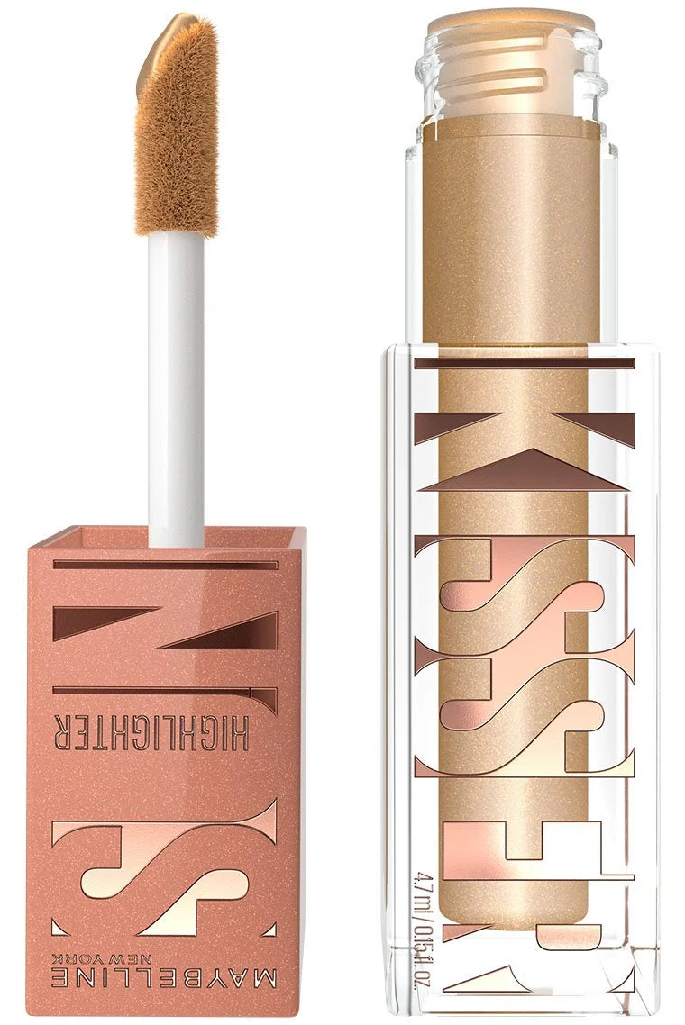 Maybelline Sun Kisser Highlighter 21 All Star with plush applicator in gold glow shade