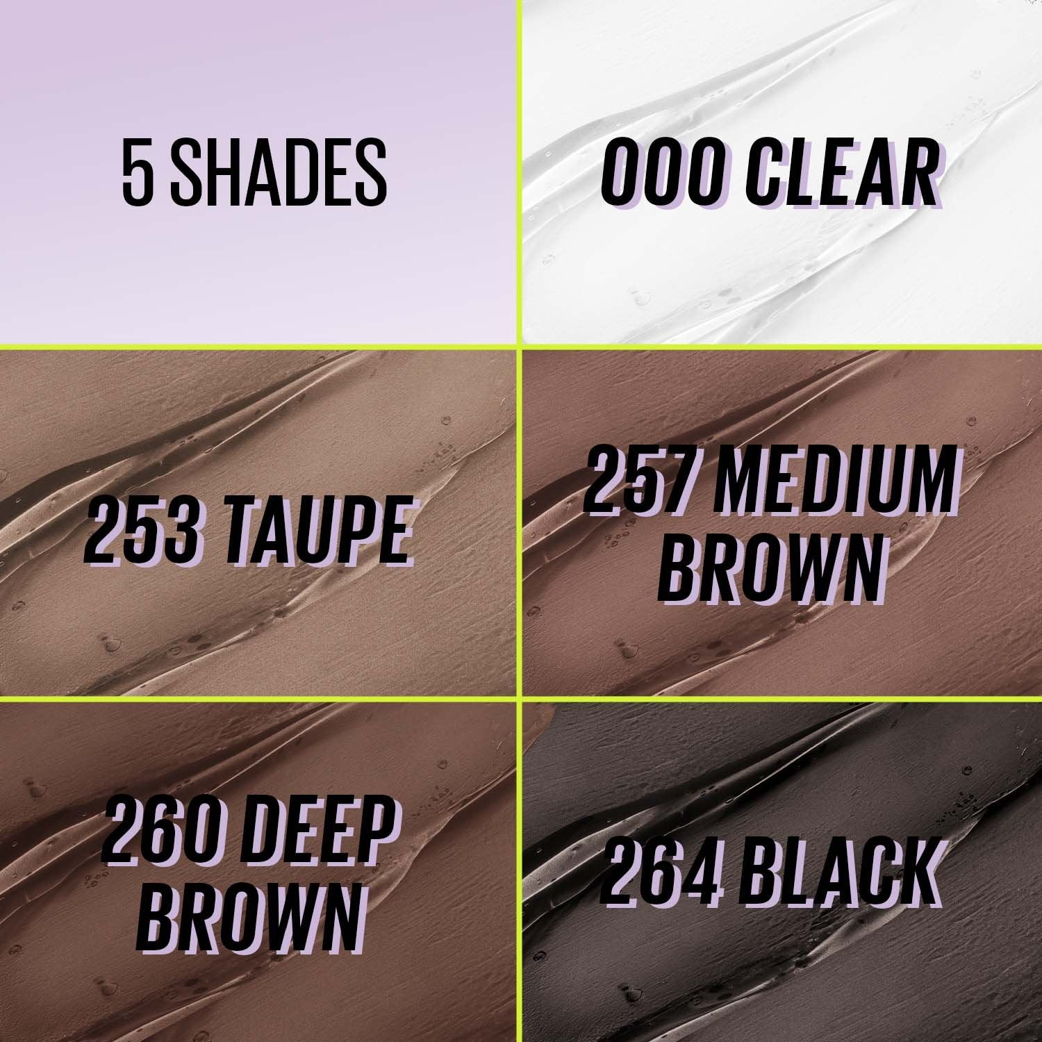 Maybelline Super Lock Brow Glue brow styling gel colour chart 