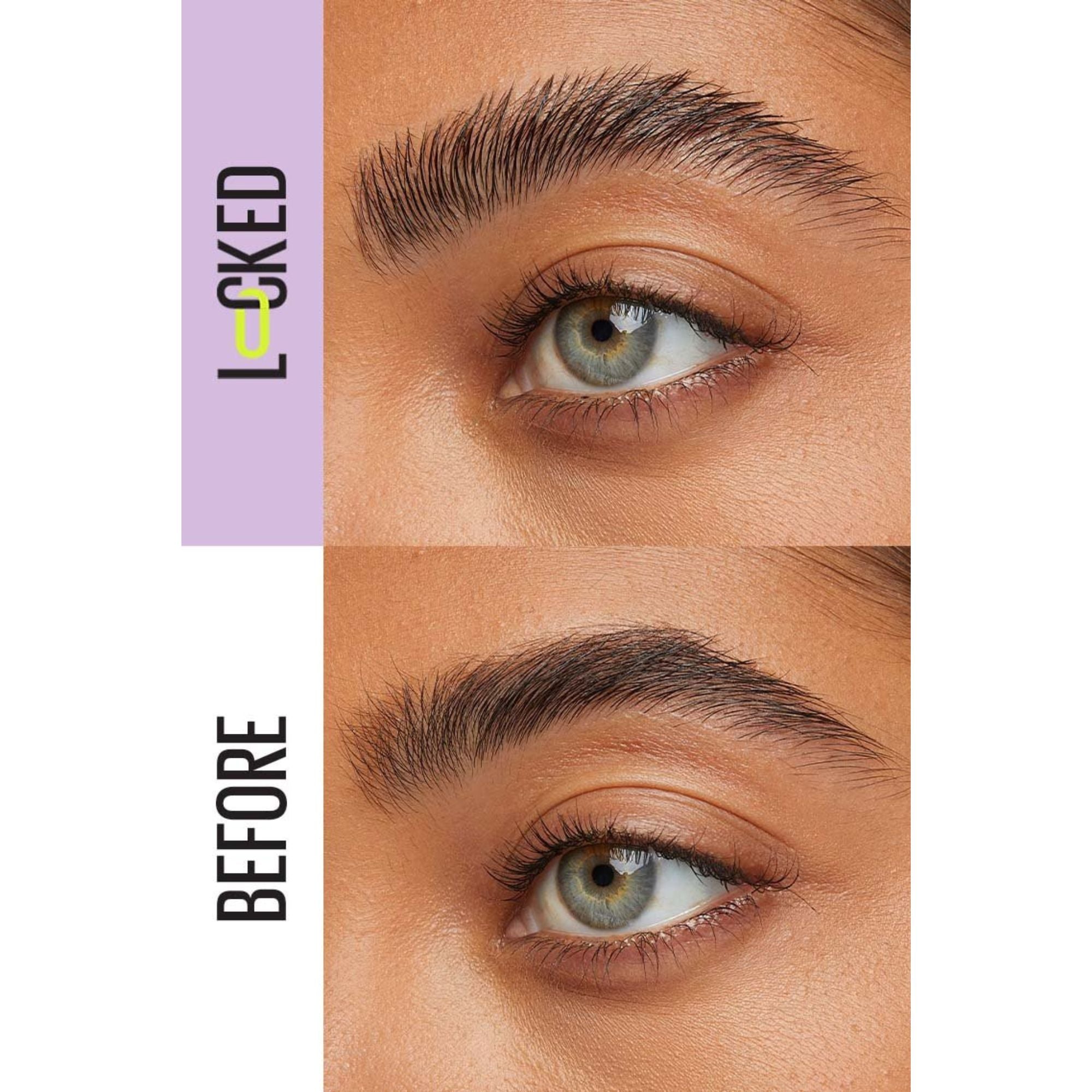 Maybelline Super Lock Brow Glue Eyebrow Gel Before & After