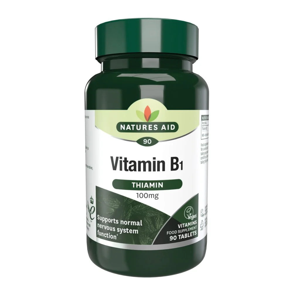 Natures Aid Thiamine Vitamin B1 100mg Tablets - 90 Pk