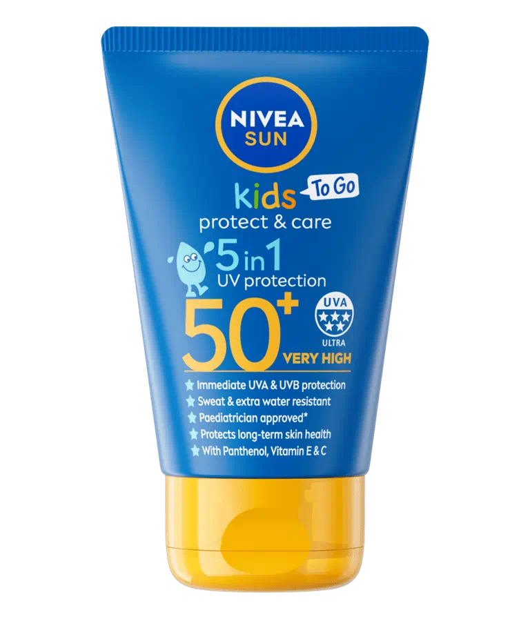 Nivea Sun Kids Protect and Care SPF50+ 50ml travel sunscreen tube