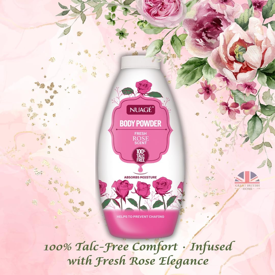 MNuagé Fresh Rose talc-free body powder for moisture and chafing