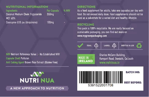 Nutri Nua Coenzyme Q10 once daily capsules for energy and heart health