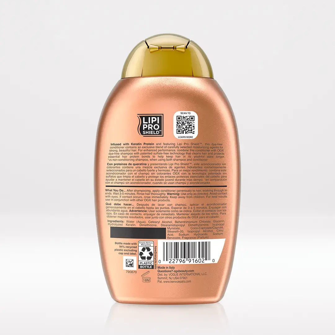 OGX keratin conditioner for frizzy and coarse hair shine and smoothing