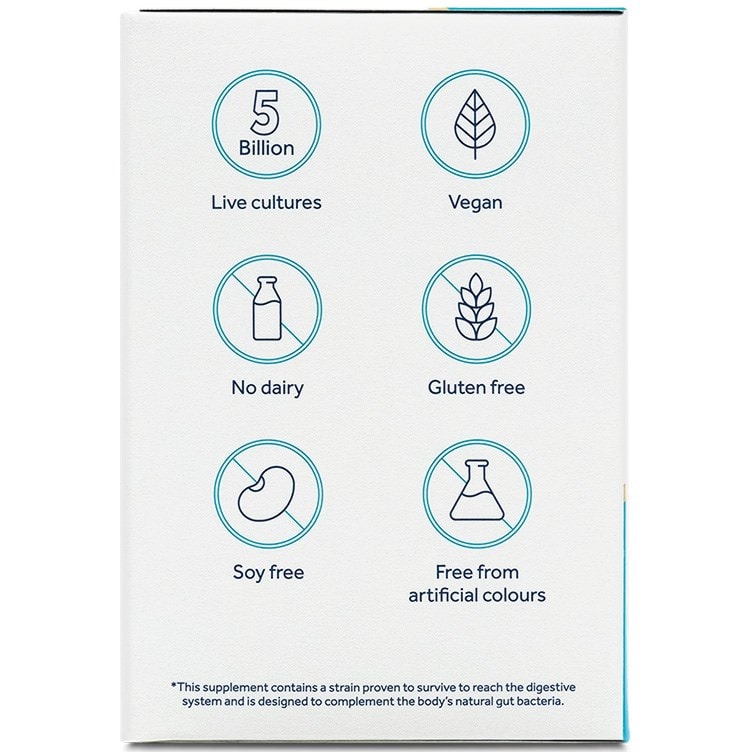 Optibac Boulardii front of box – scientifically proven strain with 5 billion CFU live cultures.