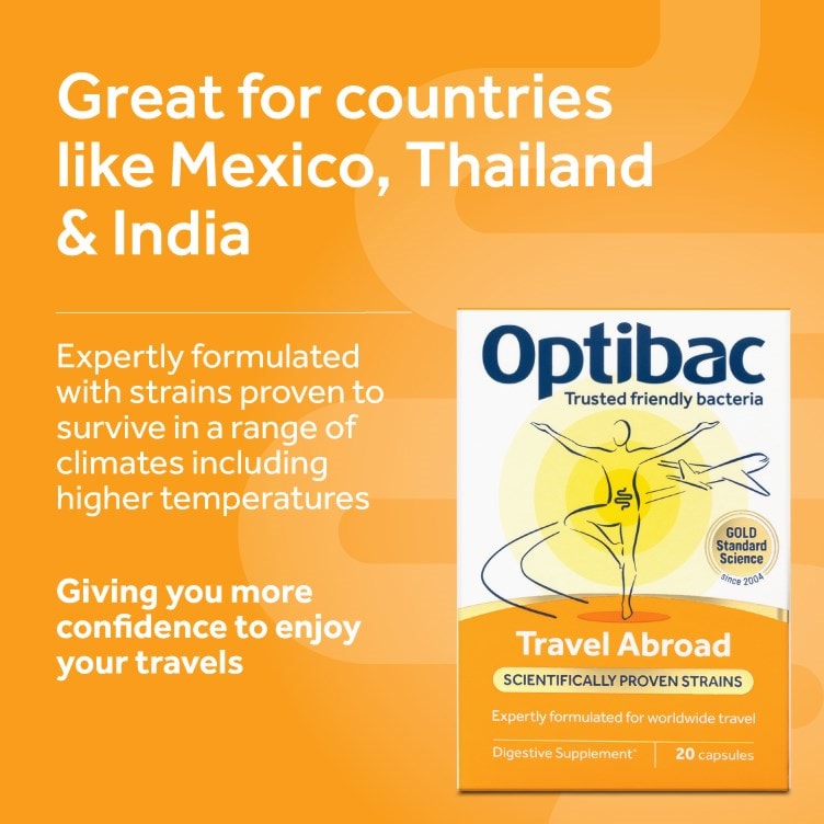 Optibac Travel Abroad great for countries like Mexico Thailand India