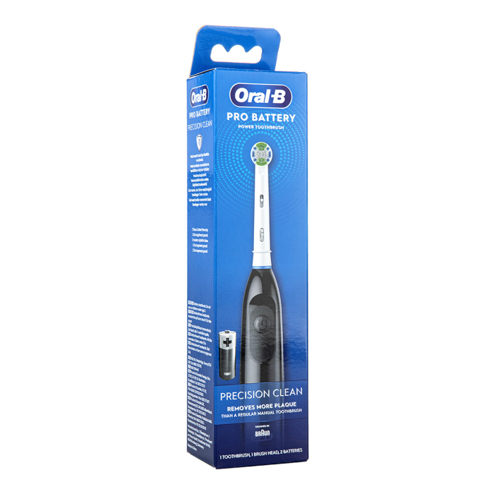 Oral-B Pro Battery Power Toothbrush Black with Precision Clean head