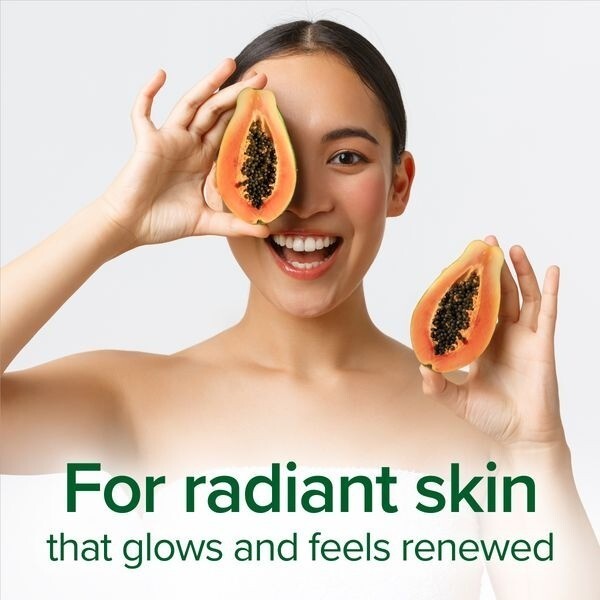 Palmolive Skin Radiance Papaya and Peach Blossom body wash image promoting radiant glowing skin