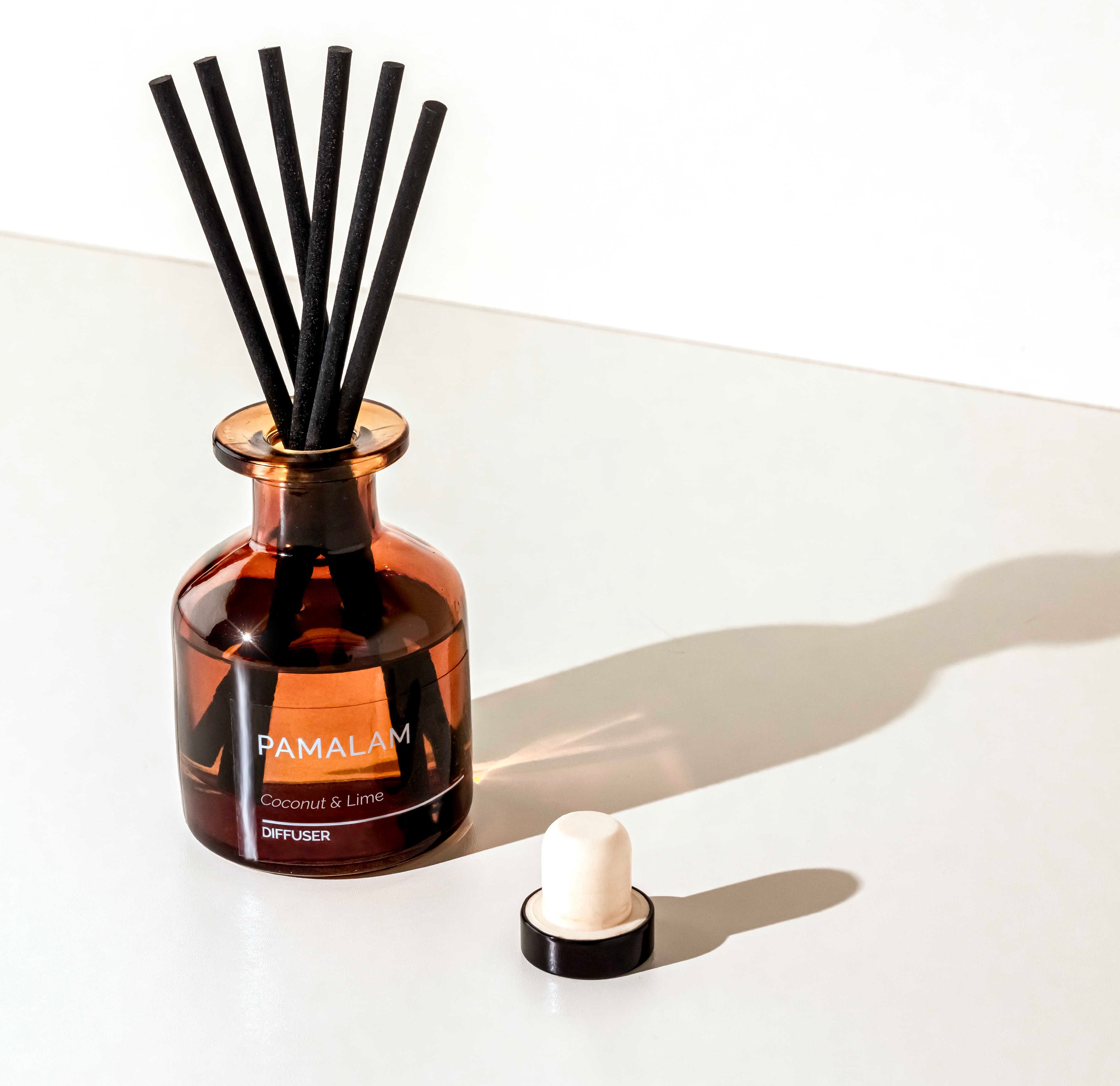 Pamalam Coconut and Lime diffuser 100ml amber glass bottle